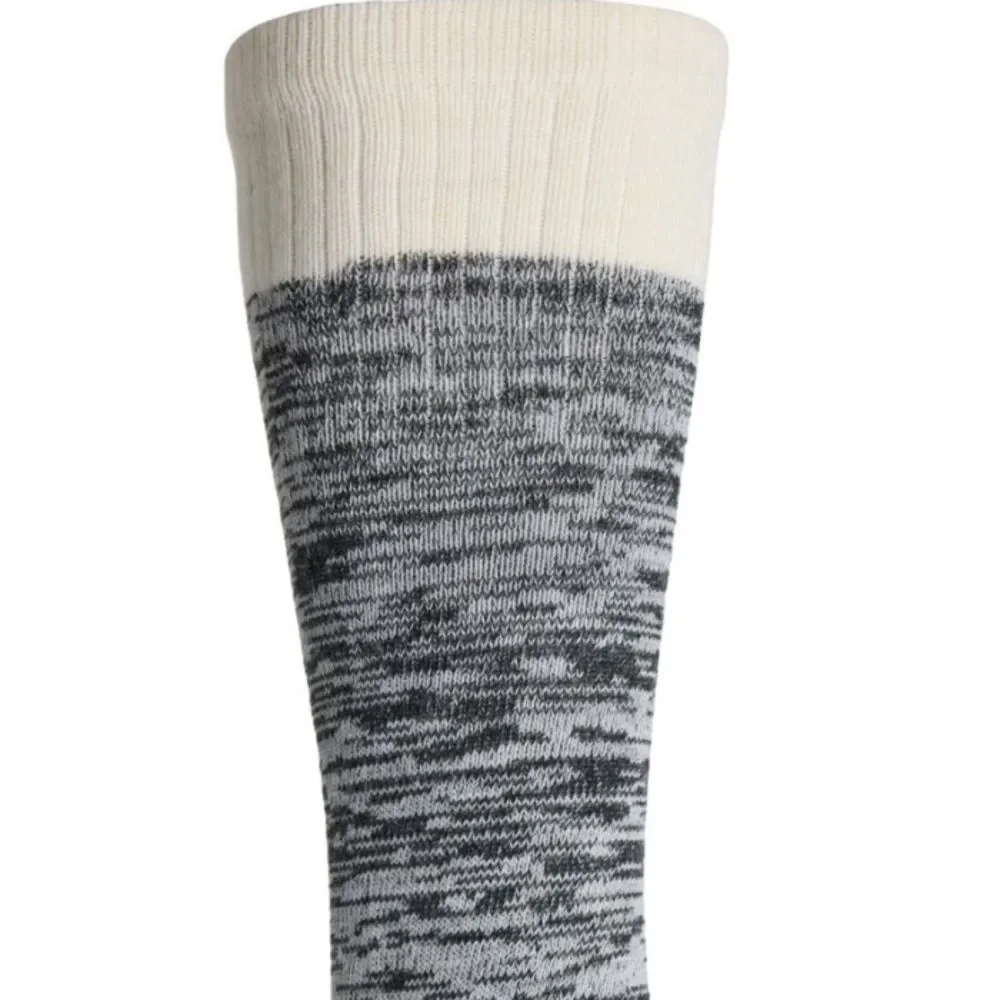 Alaska Knits Black Gray Ivory Heather Traditional Wool Blend Knee High Socks